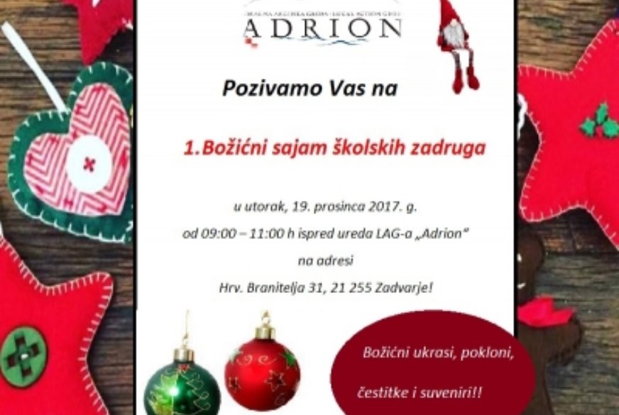 1. BOŽIĆNI SAJAM ŠKOLSKIH ZADRUGA