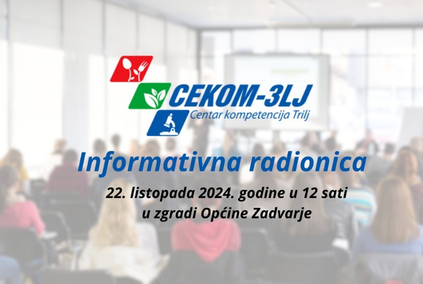 CEKOM 3ILJ organizira radionicu u Zadvarju!